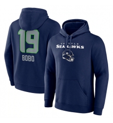 Men's Seattle Seahawks #19 Jake Bobo Navy Team Wordmark Player Name & Number Pullover Hoodie