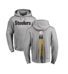 Football Pittsburgh Steelers #66 David DeCastro Ash Backer Pullover Hoodie