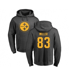 Football Pittsburgh Steelers #83 Heath Miller Ash One Color Pullover Hoodie