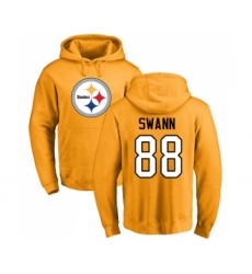 Football Pittsburgh Steelers #88 Lynn Swann Gold Name & Number Logo Pullover Hoodie