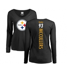 Football Women's Pittsburgh Steelers #93 Dan McCullers Black Backer Slim Fit Long Sleeve T-Shirt