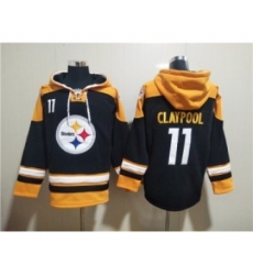 Men's Pittsburgh Steelers #11 Chase Claypool Black Ageless Must-Have Lace-Up Pullover Hoodie