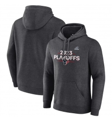 Men's Houston Texans Heather Charcoal 2023 Playoffs Fleece Pullover Hoodie