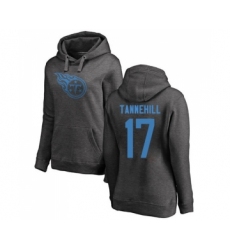 Football Women's Tennessee Titans #17 Ryan Tannehill Ash One Color Pullover Hoodie