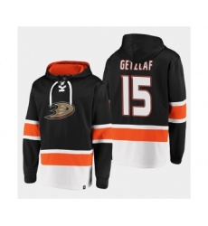 Men's Anaheim Ducks #15 Ryan Getzlaf Black Ageless Must-Have Lace-Up Pullover Hoodie