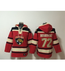 Men's Florida Panthers #72 Sergei Bobrovsky Red Lace-Up Pullover Hoodie