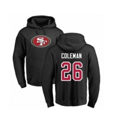 Football San Francisco 49ers #26 Tevin Coleman Black Name & Number Logo Pullover Hoodie