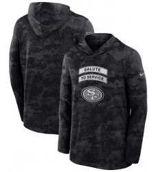 Men's San Francisco 49ers Black 2026 Salute to Service Sideline Lightweight Dri-FIT Long Sleeve Hoodie