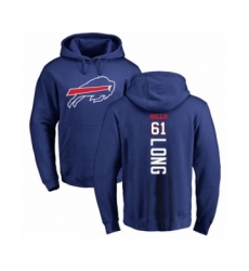 Football Buffalo Bills #61 Spencer Long Royal Blue Backer Pullover Hoodie