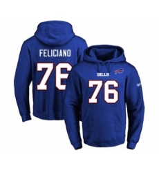 Football Men's Buffalo Bills #76 Jon Feliciano Royal Blue Name & Number Pullover Hoodie