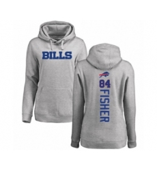 Football Women's Buffalo Bills #84 Jake Fisher Ash Backer Pullover Hoodie