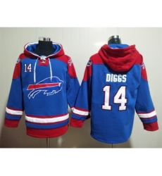Men's Buffalo Bills #14 Stefon Diggs Blue Ageless Must Have Lace Up Pullover Hoodie