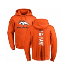 Football Denver Broncos #87 Noah Fant Orange Backer Pullover Hoodie