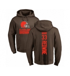 Football Cleveland Browns #33 Sheldrick Redwine Brown Backer Pullover Hoodie