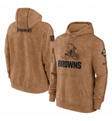 Men's Cleveland Browns Nike Brown 2023 Salute To Service Club Pullover Hoodie