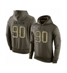 Football New England Patriots #90 Shilique Calhoun Green Salute To Service Men's Pullover Hoodie