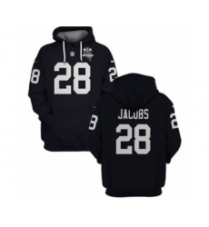 Men's Las Vegas Raiders #28 Josh Jacobs 2021 Inaugural Patch Black Pullover Football Hoodie