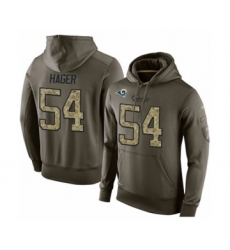 Football Men's Los Angeles Rams #54 Bryce Hager Green Salute To Service Pullover Hoodie