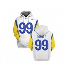Men's Los Angeles Rams #99 Aaron Donald 2021 White Pullover Football Hoodie