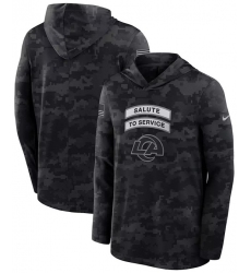 Men's Los Angeles Rams Black 2026 Salute to Service Sideline Lightweight Dri-FIT Long Sleeve Hoodie