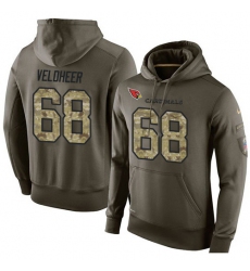 NFL Nike Arizona Cardinals #68 Jared Veldheer Green Salute To Service Men Pullover Hoodie