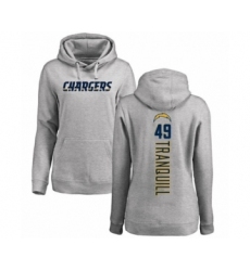 Football Women's Los Angeles Chargers #49 Drue Tranquill Ash Backer Pullover Hoodie
