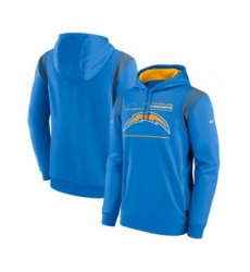 Men's Los Angeles Chargers 2021 Powder Blue Sideline Logo Performance Pullover Hoodie