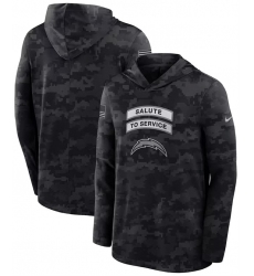 Men's Los Angeles Chargers Black 2026 Salute to Service Sideline Lightweight Dri-FIT Long Sleeve Hoodie