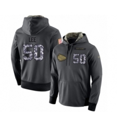 Football Men's Kansas City Chiefs #50 Darron Lee Stitched Black Anthracite Salute to Service Player Performance Hoodie