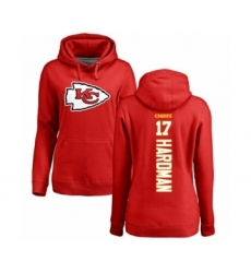 Football Women's Kansas City Chiefs #17 Mecole Hardman Red Backer Pullover Hoodie
