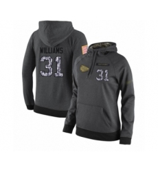 Football Women's Kansas City Chiefs #31 Darrel Williams Stitched Black Anthracite Salute to Service Player Performance Hoodie