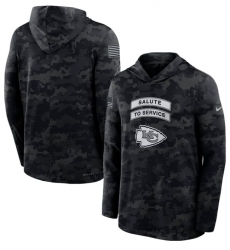 Men's Kansas City Chiefs Black 2026 Salute to Service Sideline Lightweight Dri-FIT Long Sleeve Hoodie