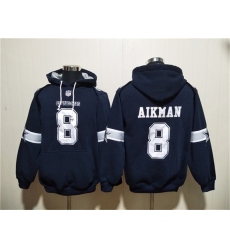 Men's Dallas Cowboys #8 Troy Aikman Navy Ageless Must-Have Lace-Up Pullover Hoodie