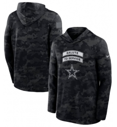 Men's Dallas Cowboys Black 2026 Salute to Service Sideline Lightweight Dri-FIT Long Sleeve Hoodie