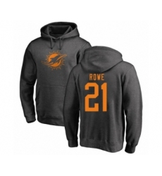 Football Miami Dolphins #21 Eric Rowe Ash One Color Pullover Hoodie