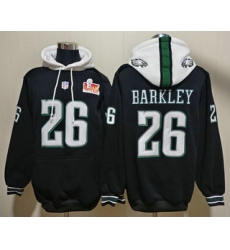 Men's Philadelphia Eagles #26 Saquon Barkley Black Super Bowl LIX Pullover Hoodie