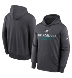 Men's Philadelphia Eagles Anthracite Toss Sweep Performance Pullover Hoodie