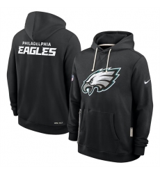 Men's Philadelphia Eagles Black Sideline Standard Issue Initial Home Dri-FIT Pullover Hoodie