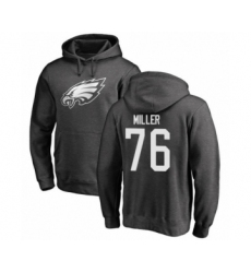 Philadelphia Eagles #76 Shareef Miller Ash One Color Pullover Hoodie