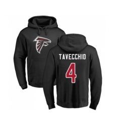 Football Atlanta Falcons #4 Giorgio Tavecchio Black Name & Number Logo Pullover Hoodie