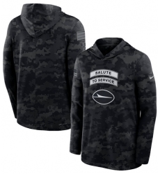 Men's New York Jets Black 2026 Salute to Service Sideline Lightweight Dri-FIT Long Sleeve Hoodie