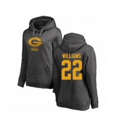 Football Women's Green Bay Packers #22 Dexter Williams Ash One Color Pullover Hoodie