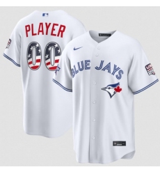 Men's Toronto Blue Jays Active Player Custom White 2026 All-Star Edition Stars & Stripes & USA 250 Fourth of July Home Stadium Stitched Baseball Jersey