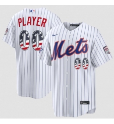 Men's New York Mets Active Player Custom White 2026 All-Star Edition Stars & Stripes & USA 250 Fourth of July Home Stadium Stitched Baseball Jersey