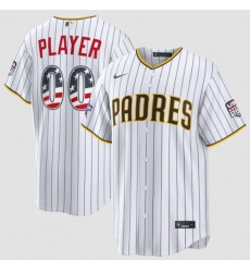 Men's San Diego Padres Active Player Custom White 2026 All-Star Edition Stars & Stripes & USA 250 Fourth of July Home Stadium Stitched Baseball Jersey