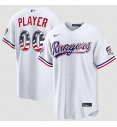 Men's Texas Rangers Active Player Custom White 2026 All-Star Edition Stars & Stripes & USA 250 Fourth of July Home Stadium Stitched Baseball Jersey