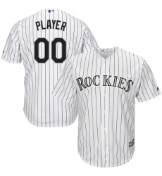 Men's Colorado Rockies Majestic White Home Cool Base Custom Jersey