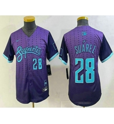 Youth Arizona Diamondbacks #28 Eugenio Suarez Number Purple 2025 City Connect Limited Jersey
