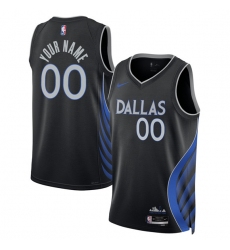 Men's Dallas Mavericks Active Player Custom Black 2025-26 City Edition Stitched Basketball Jersey