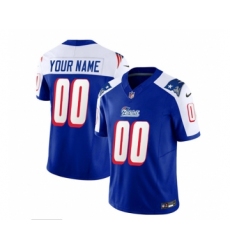 Men's Nike New England Patriots Active Player Custom Blue White 2023 F.U.S.E. Throwback Limited Football Stitched Jersey